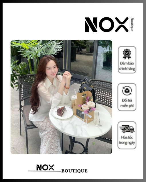Set Váy Ren Trắng Kèm Sơmi