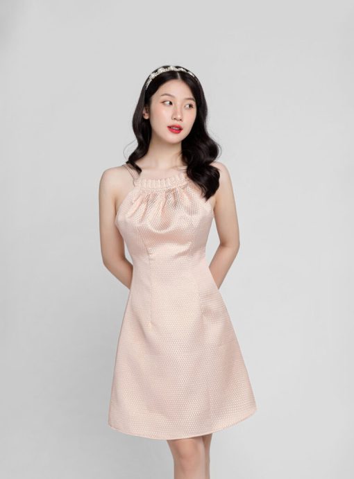 Đầm Chữ A Cổ Yếm Phối Dây
