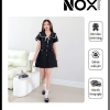 Đầm Chữ A Cổ Thắt Nơ Phối Viền Trắng