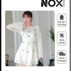 Váy Chữ A Tay Dài Phối Nơ Thun Giấy DCATCU7