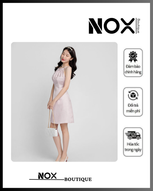 Đầm Chữ A Cổ Yếm Phối Dây
