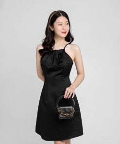 Đầm Chữ A Cổ Yếm Phối Dây